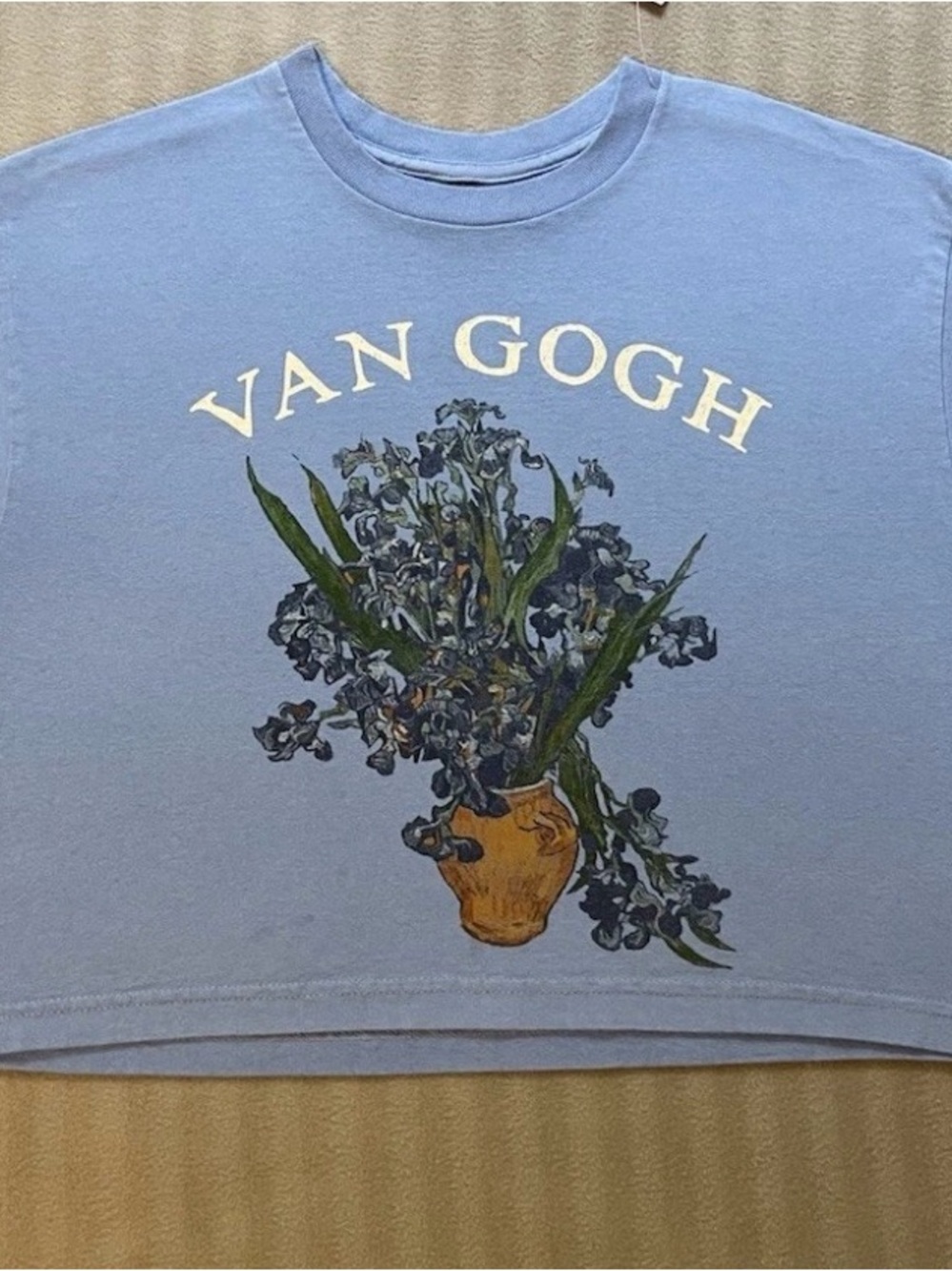 Blue Floral Art Tee - Light Blue